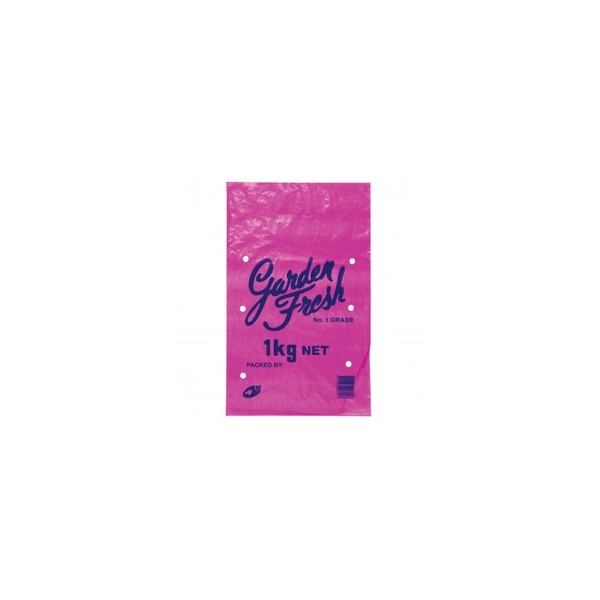 Plastic Bag - &#39;1kg NET&#39; Vented Pink 100/10 Mar