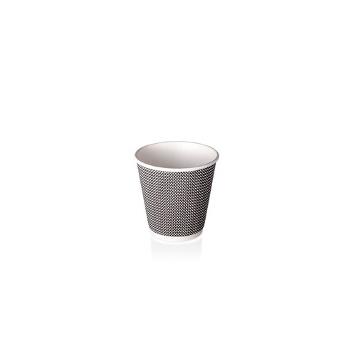 Coffee Cup - 8oz Double Wall Black Check OJI 25/20