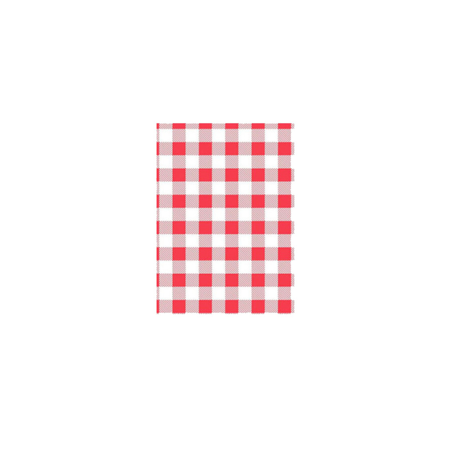 Greaseproof Paper - Red Gingham 200x330mm 1/4 DP 400pk