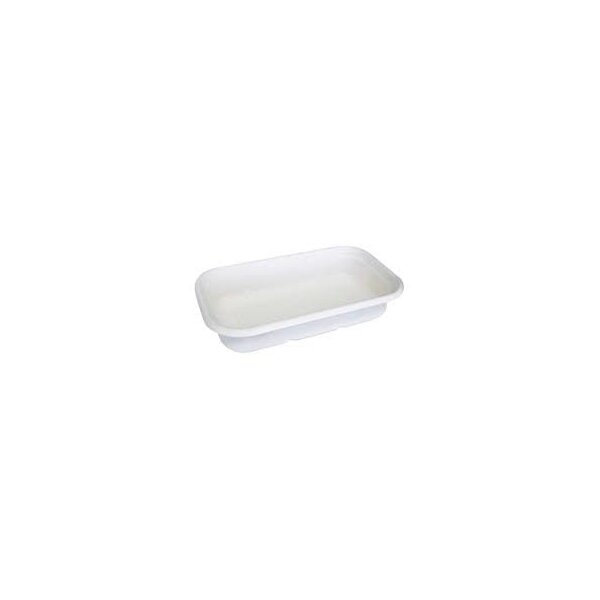 Takeaway Container Base - 1000ml Sugarcane White Rectangle 50/10 Bio