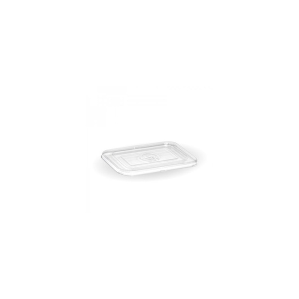 Takeaway Container Lid - Clear for 600ml Rectangular 50/10 Bio