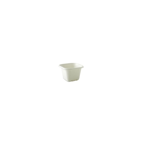 Takeaway Container Base - 630ml White Sugarcane Square 50/12 Bio