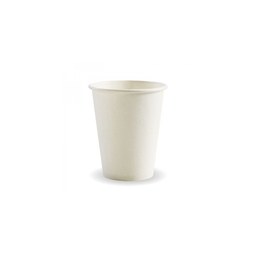 Coffee Cup - 8oz Single Wall White (80mm) Bio 50/20