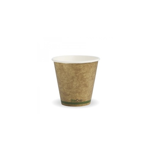 Coffee Cup - 8oz Single Wall Kraft (90mm) Squat Bio 50/20