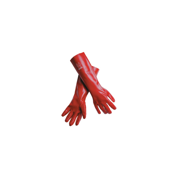 Rubber Gloves - PVC Dipped Red 45cm Bas