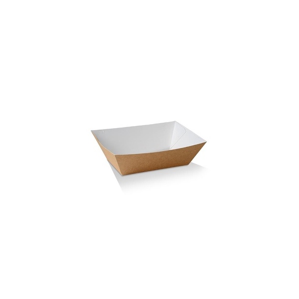 Food Tray #5 - White/Brown, Pac 100/2