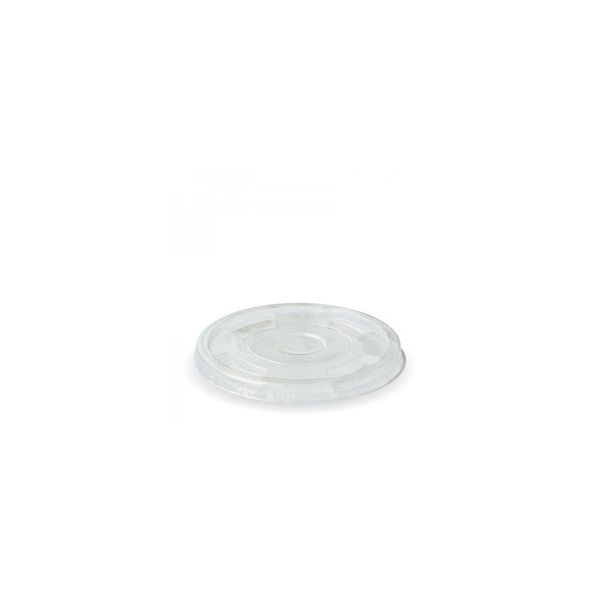 Clear Cup Lid - Flat for 300/700ml with Straw Slot Bio 100/10