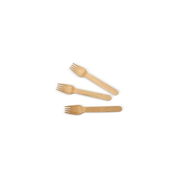 Cutlery - Coated Wooden Fork Pac 100/20