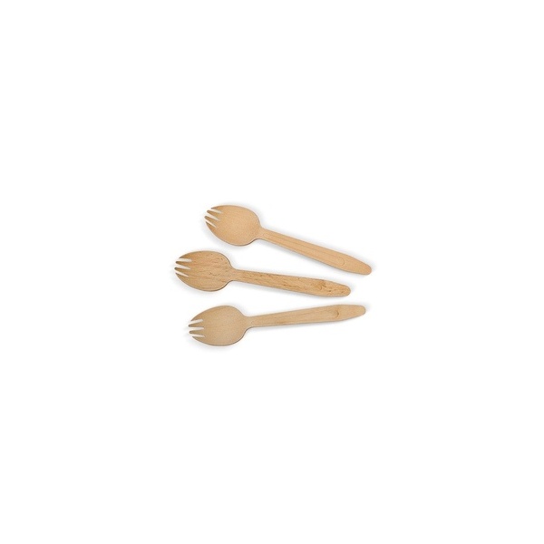 Cutlery - Wooden Spork, Pac 100/20