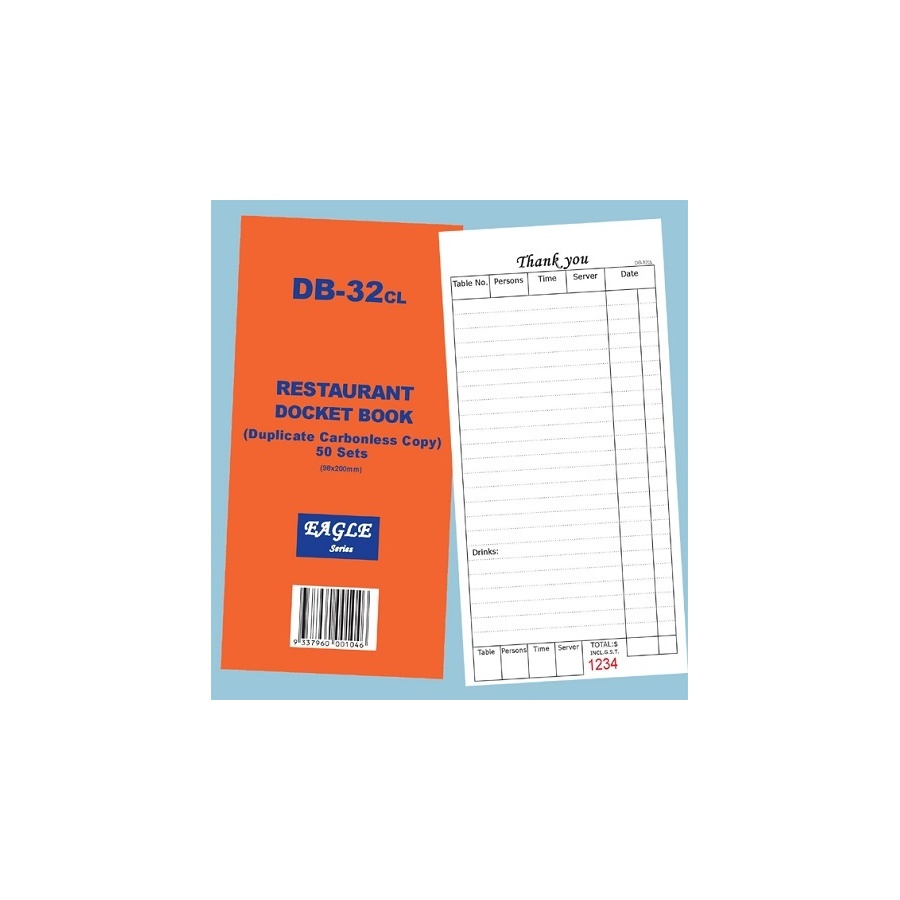 Docket Book 32 - Restaurant Carbonless Duplicate GP 100