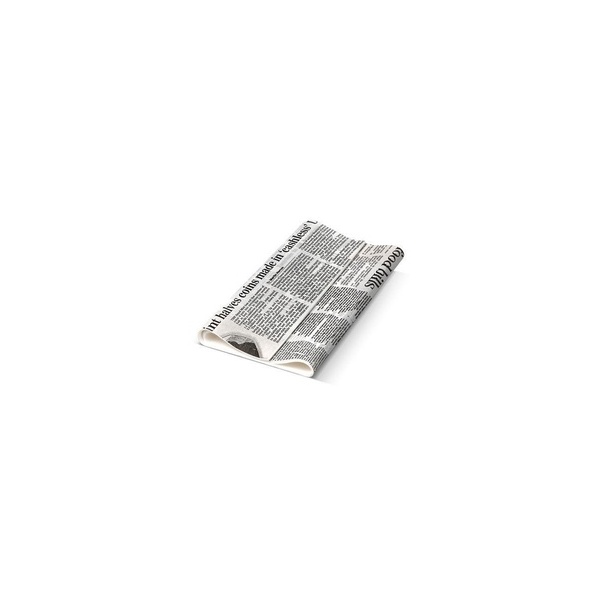 Greaseproof Paper - Printed Newsprint, 190x300mm, Pac Tr