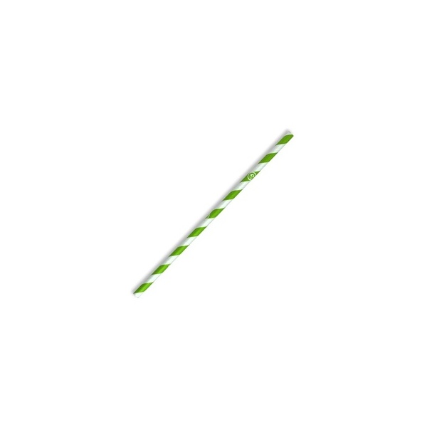 Straw - Regular Green/White Stripe 6X197mm Bio 250/10