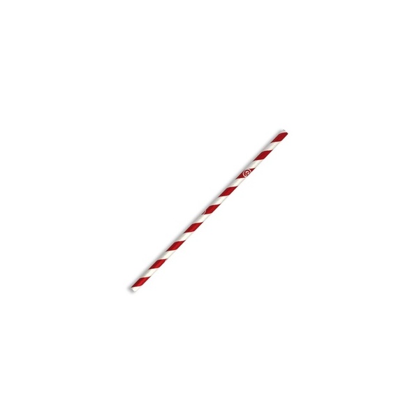 Straw - Regular Red/White Stripe 6x197mm Bio 250/10