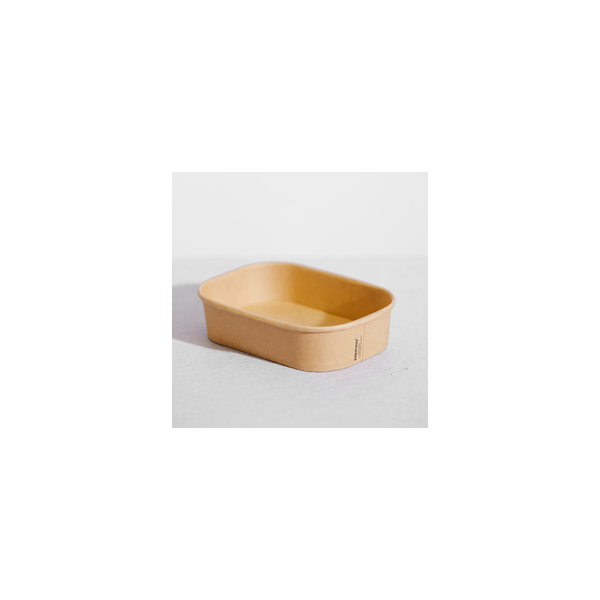 Bowl - 650ml Kraft Rectangle Pin 50/6