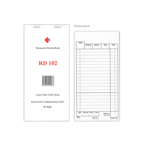 Docket Book 102 - Large, Duplicate Carbonless, 50pg