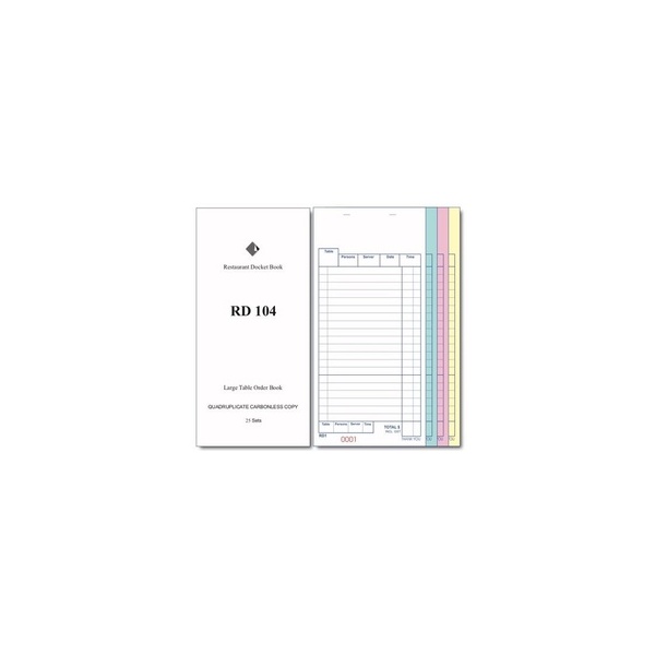 Docket Book 104 - Large, Quad Carbonless,  25pg