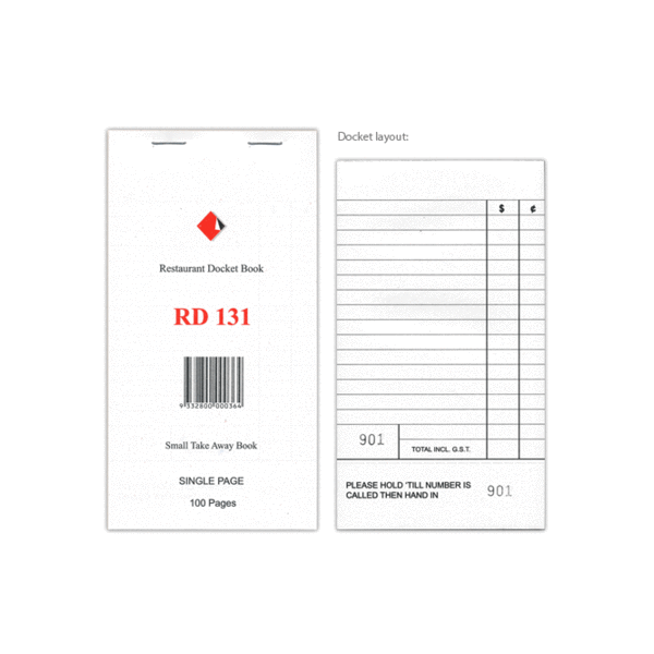 Docket Book 131 - Takeaway Single Copy, 100pg