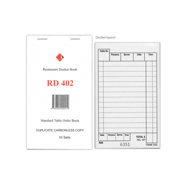 Docket Book 402 - Short, Duplicate Carbonless, 50pg