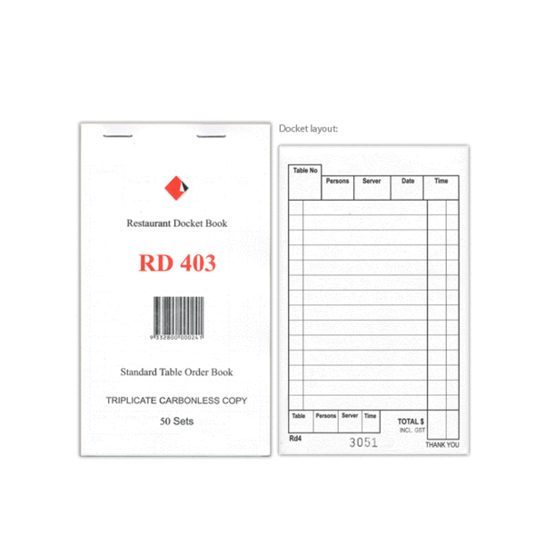 Docket Book 403 - Short, Triplicate Carbonless, 50pg