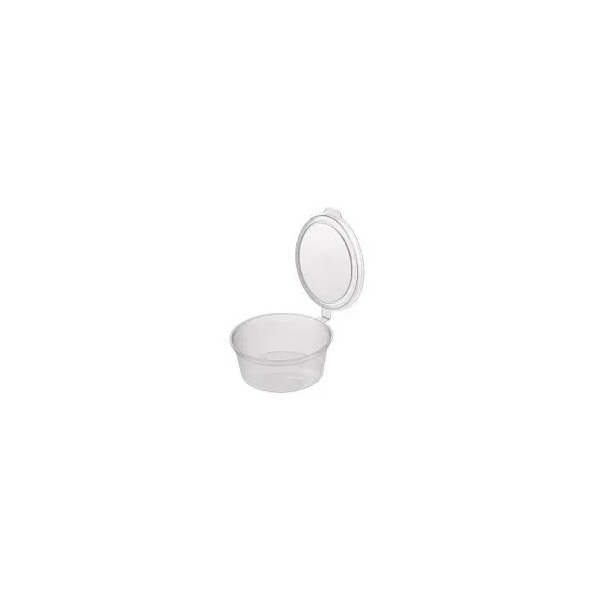 Sauce Cup - 45ml/1.5oz Clear with Hinged Lid Pro 100/10