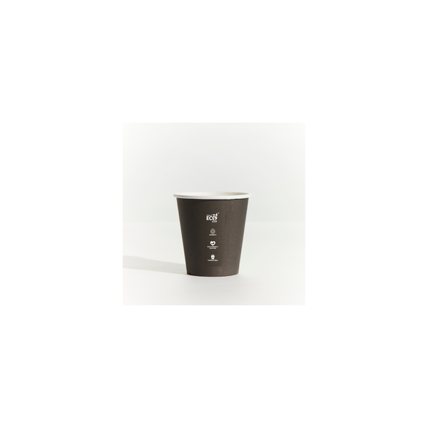 Coffee Cup - 8oz Single Wall Black Pin 50/20