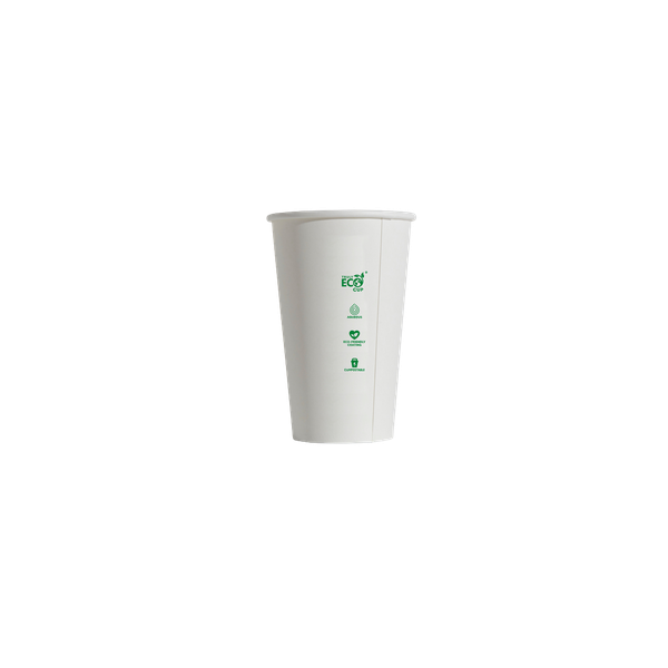 Coffee Cup - 16oz Single Wall White Aqueous Eco Pin 50/20