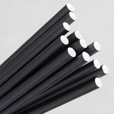 Cocktail Paper Straw Black