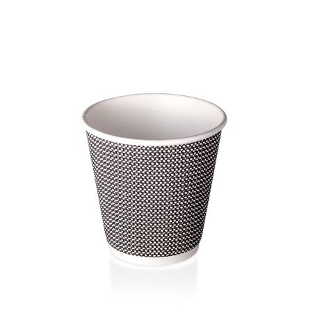 Coffee Cup - 8oz Double Wall Black Check OJI