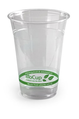 Clear Cup 500ml /16.6oz Green Stripe Bio 50/20