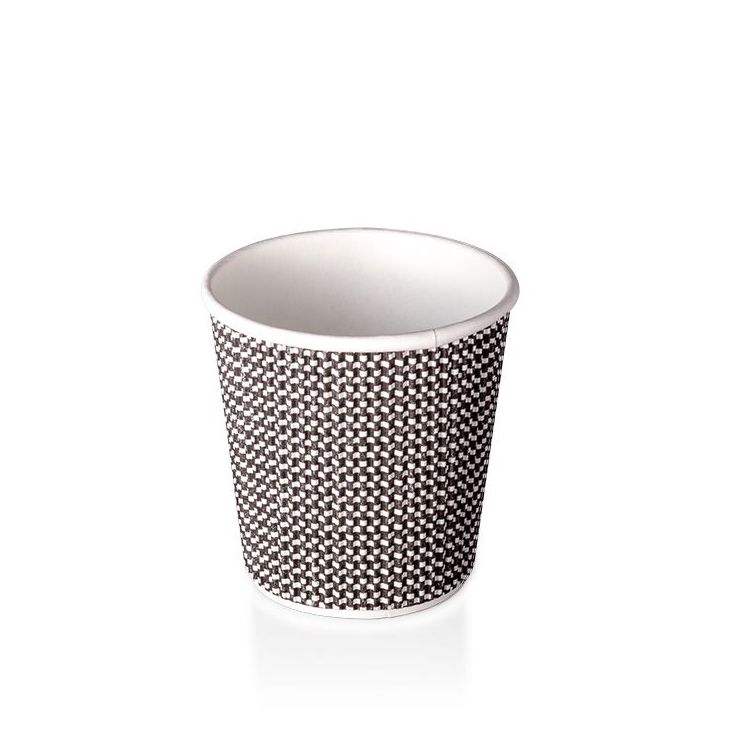 Coffee Cup - 4oz Double Wall Black Check OJI 40/25