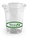 [R-420] Clear Cup 420ml/14oz Green Stripe Bio 50/20