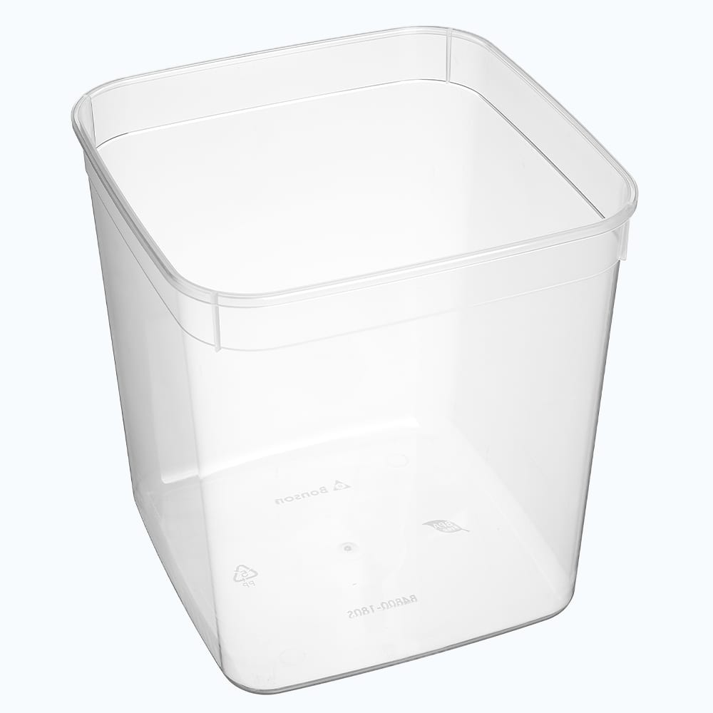 Square Container Plastic Deep 4.8L Opaque
