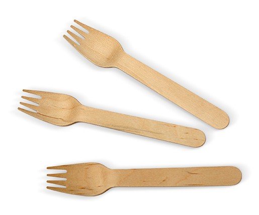 Cutlery - Coated Wooden Fork Pac 100/20