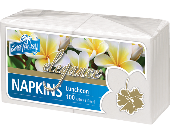 Lunch Napkin 2 Ply Elegance White (Quarter Fold) MPM 100/10