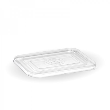 Takeaway Container Lid - PET Clear Rectangular 600ml Bio 50/10