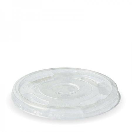 Flat Lid for Clear Cup with Straw Slot - 300ml/700ml Bio 100/10