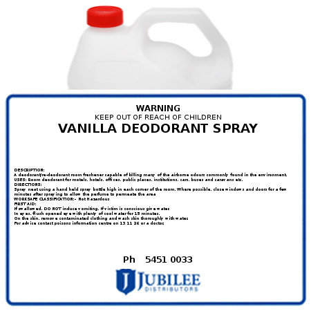 Vanilla Deodorant Spray 5L