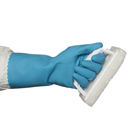 Rubber Gloves - Silverlined, Pink/Blue, Large