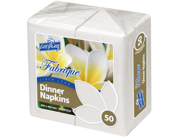 Dinner Napkin 2 Ply RediFold White Fabrique Linenlook (GT Fold) MPM 50/10