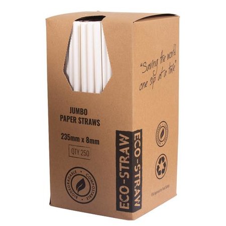 Jumbo Paper Straw - White Byg 250/10