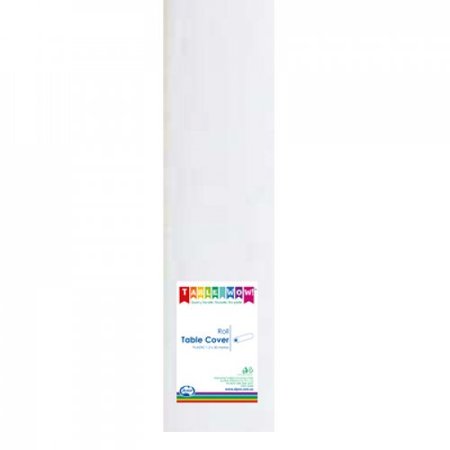 Table Roll - White Recyclable Plastic - 30m