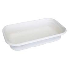 Takeaway Container Base - Sugarcane White Rectangle 1000ml Bio 50/10