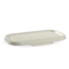 Takeaway Container Lid - Sugarcane White Rectangular  750/1000ml Bio 125/2