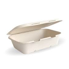 Snack Box Medium Rectangle Sugarcane White 20x15x5 / 7.5x5x1.9”