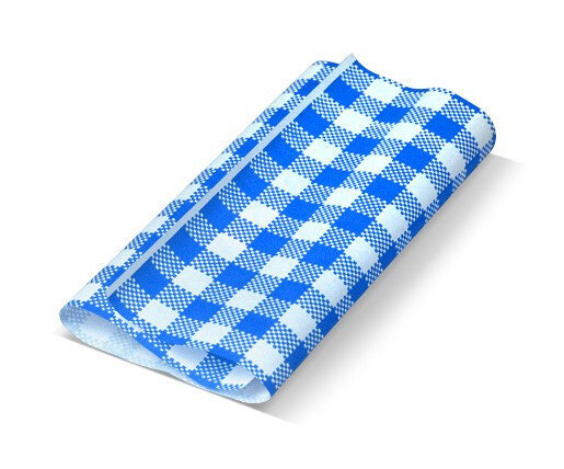 Greaseproof Paper - Blue Gingham, 200x330mm 1600pk