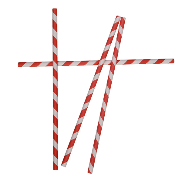 Regular Red/White Stripe Straw - 6mmx197mm