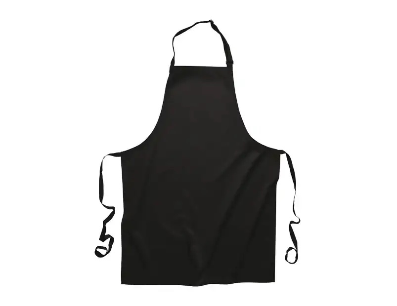 Apron with Bib - Black, Short, Poly Cotton