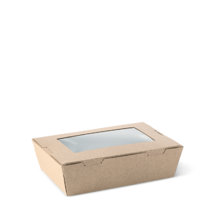 Lunch Box - With Window Small Kraft Det 50/4