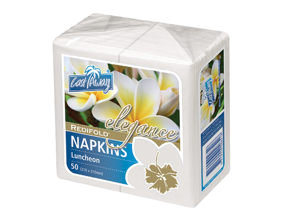 Lunch Napkin 2 Ply+ White Elegance Redifold (GT Fold) MPM 50/20