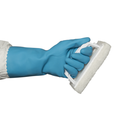 Rubber Gloves - Silverlined, Pink/Blue, Medium
